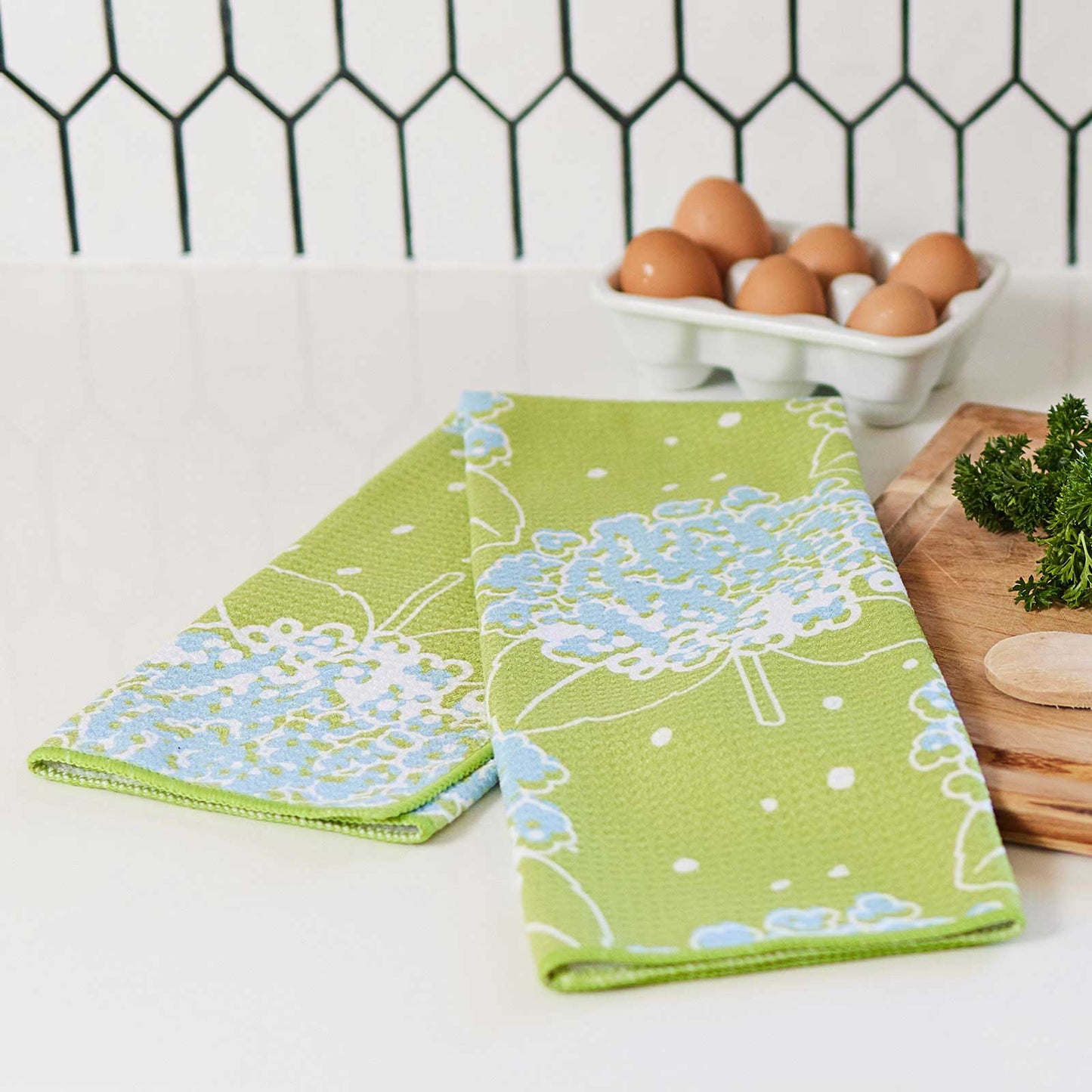 Hydrangea Eco Tea Towel