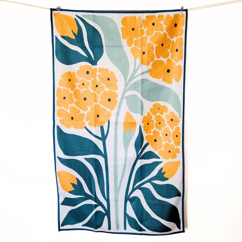 Orange - Dual Sided Hand Towels - Microfiber Kitchen Towels
