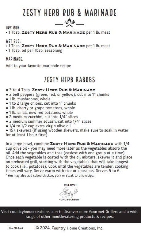 Gourmet Griller- Zesty Herb Rub & Marinade