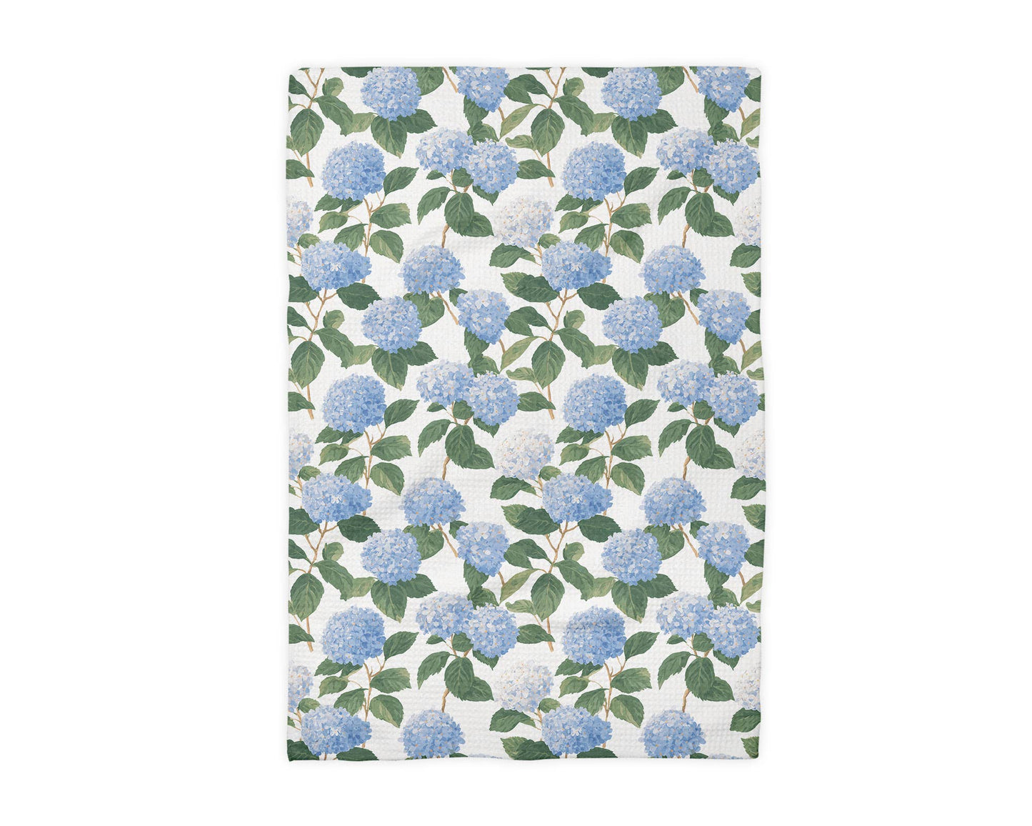 Blue Hydrangea Flower Chinoiserie Kitchen Towel Preppy Spring