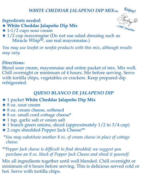 White Cheddar Jalapeno Dip Mix