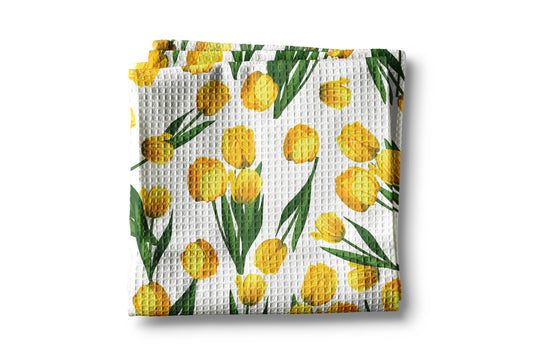 Yellow Floral Kitchen Flower Bloom Spring Summer Towel