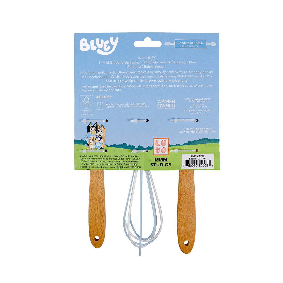 BLUEY™ Mini Utensil Set – 3pc Spatula, Whisk & Spoon
