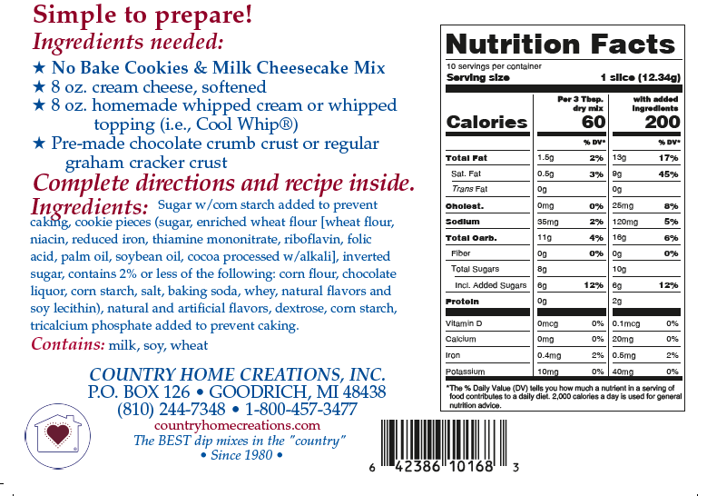 No Bake Cookies & Milk Cheesecake Mix