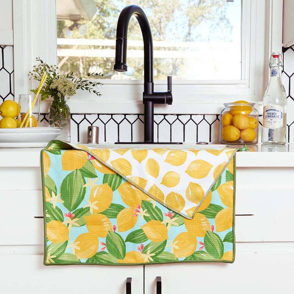 Lemon Blossoms Eco Tea Towel