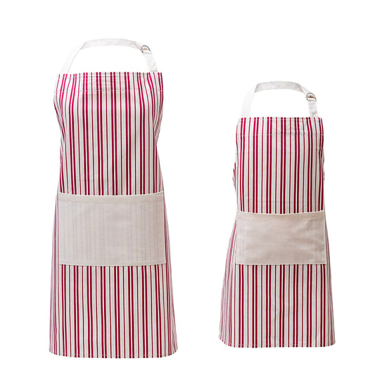 Classic Striped Adult & Youth Apron Set – Matching 2pc Set