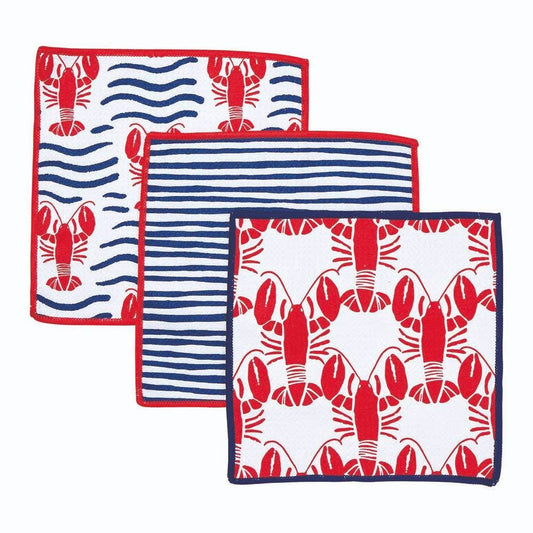 Lobster Waves Eco Dish Cloth (Set of 3)