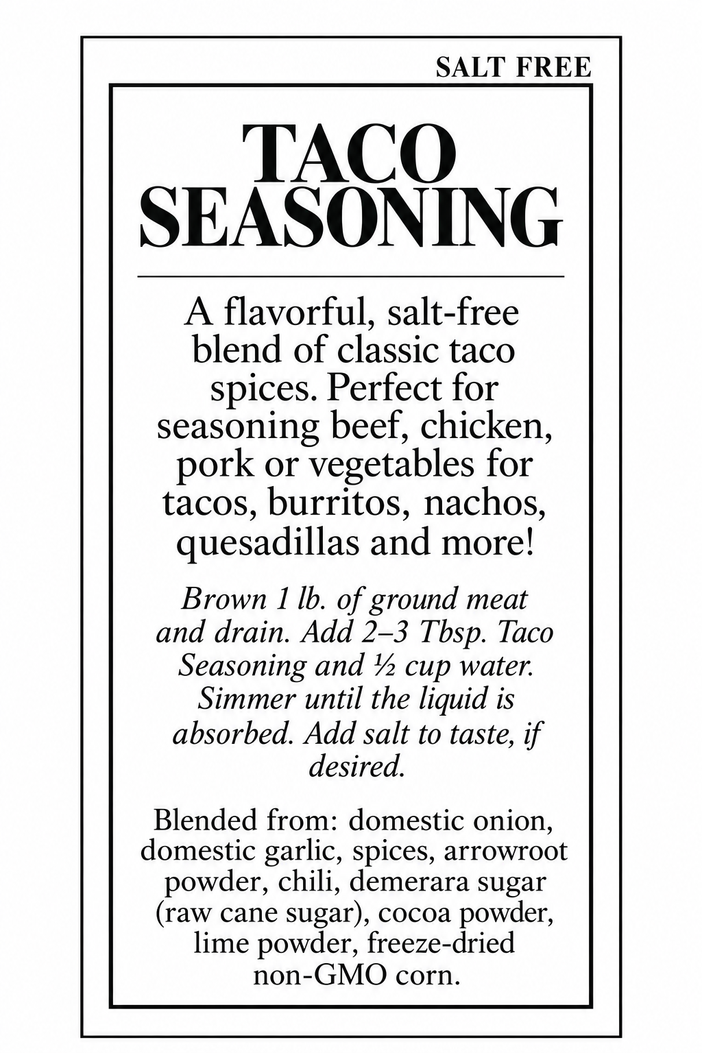 Taco Seasoning!