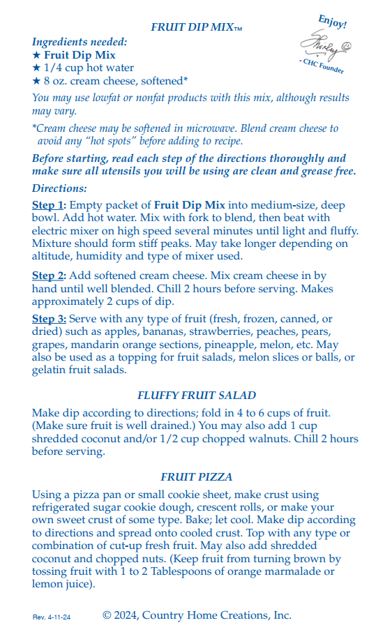 Fruit Dip Mix