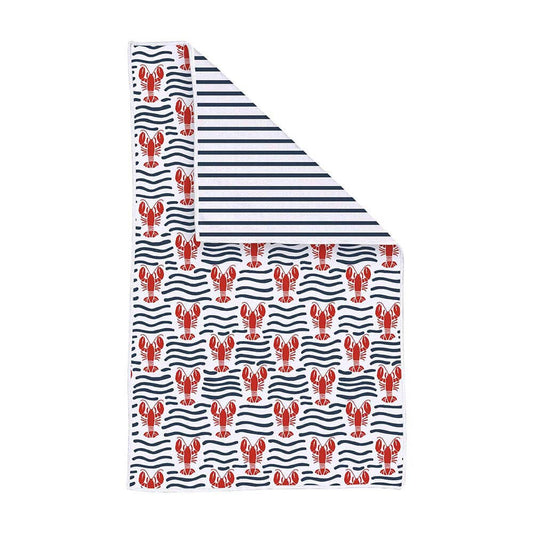 Lobster Waves Eco Tea Towel