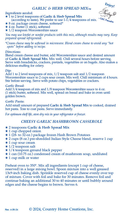 Garlic & Herb Spread Mix