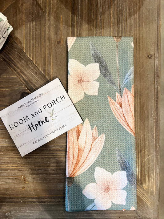 Serenity Green - Hand/Tea Towel - Recycled Microfiber