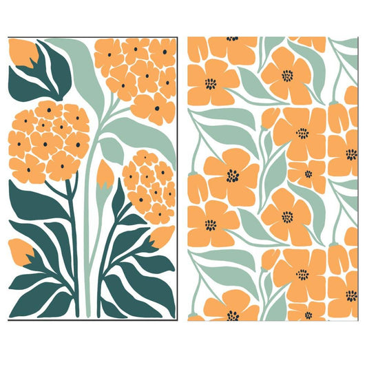 Orange - Dual Sided Hand Towels - Microfiber Kitchen Towels