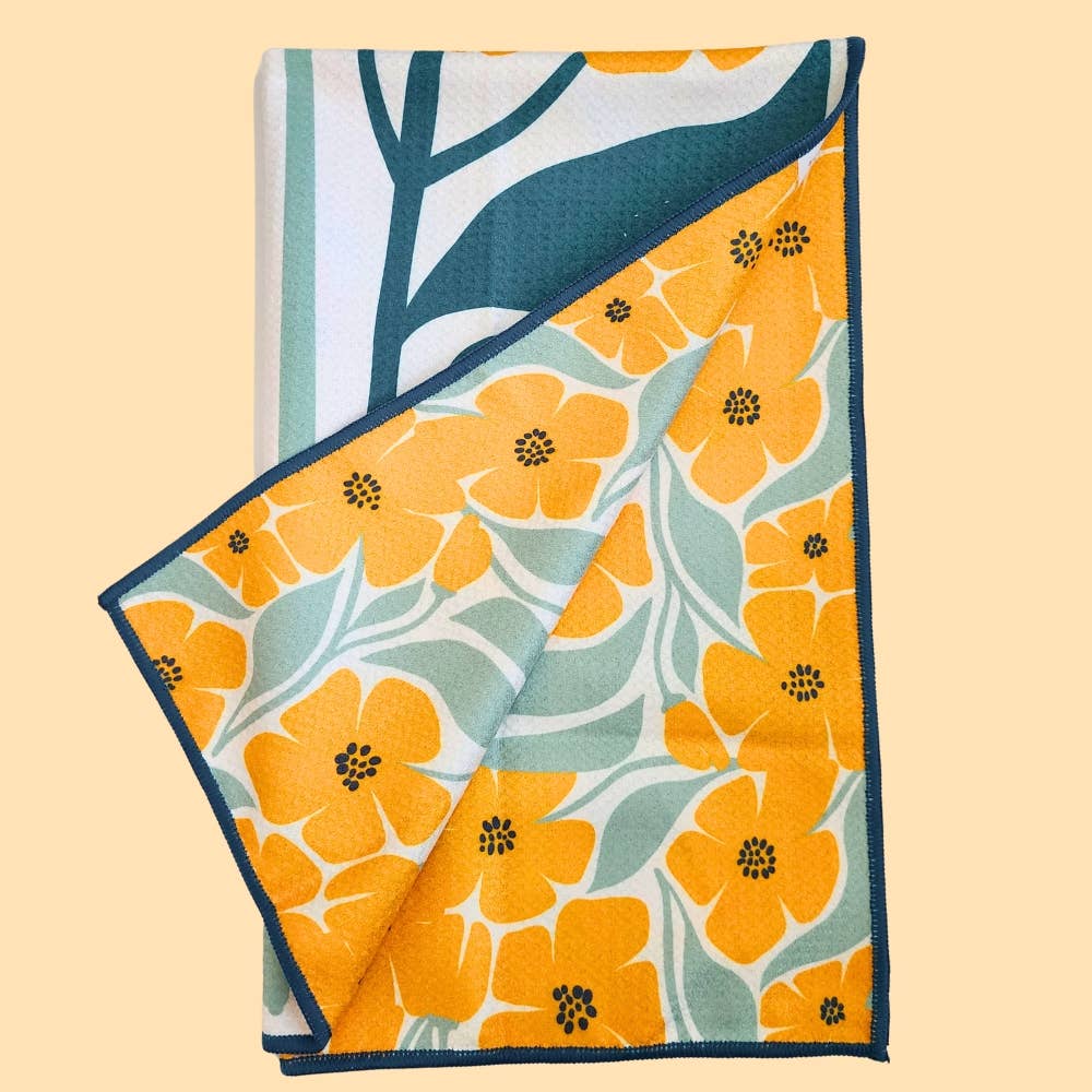 Orange - Dual Sided Hand Towels - Microfiber Kitchen Towels