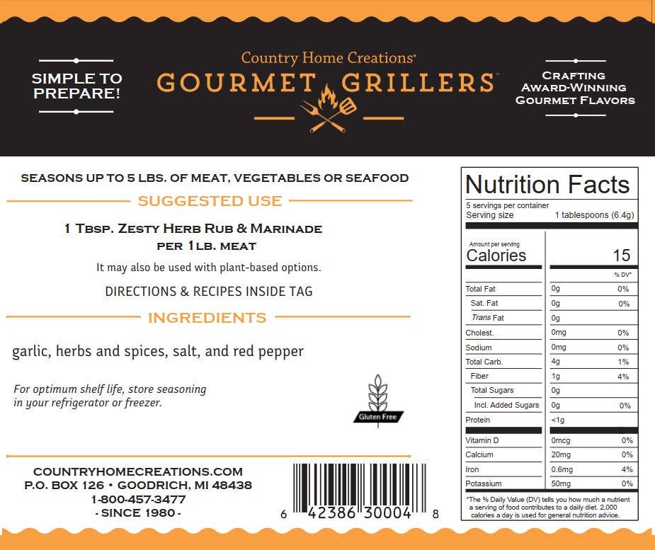 Gourmet Griller- Zesty Herb Rub & Marinade