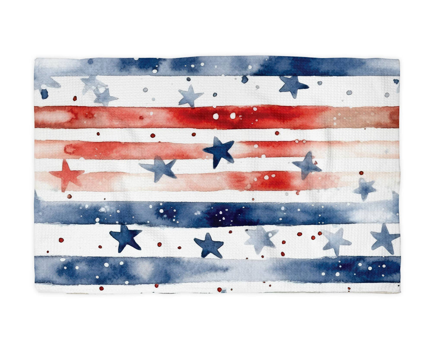 Red White Blue Flag Kitchen Towel Waffle