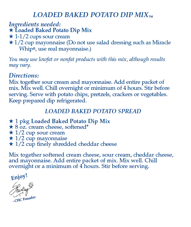 Loaded Baked Potato Dip Mix