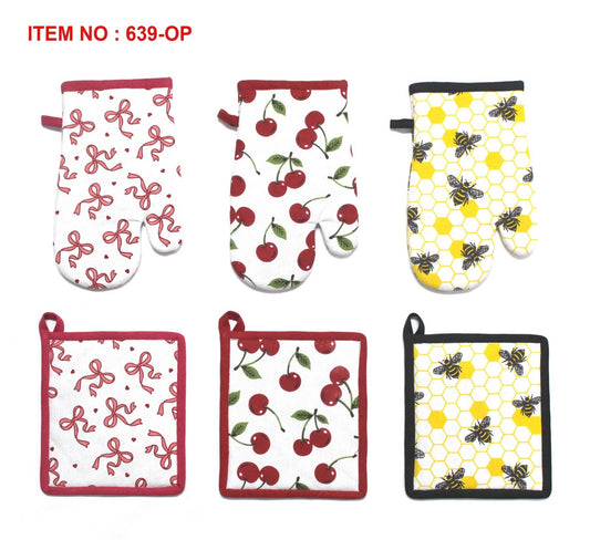 Everyday Printed Oven Mitt & Pot Holder