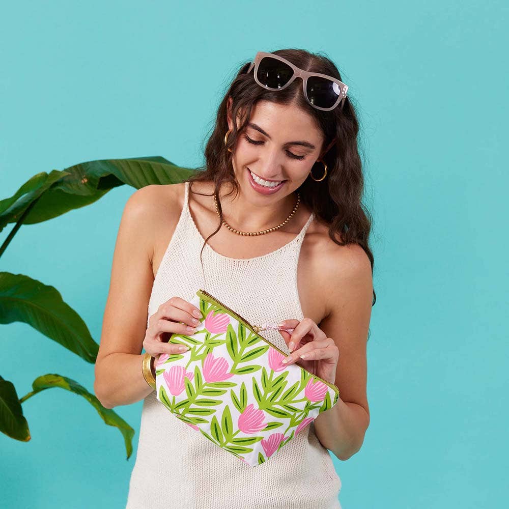 Pink Delight Medium Canvas Pouch