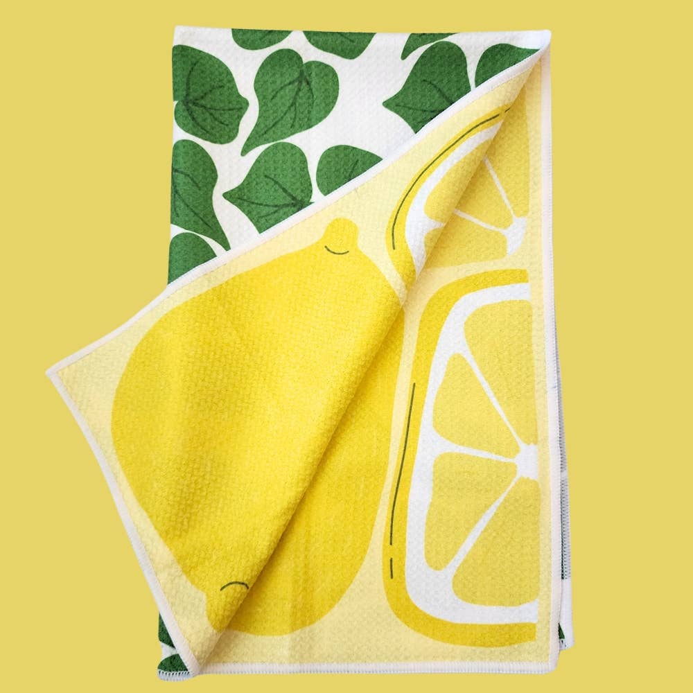 Lemons - Dual Sided Hand Towel-Microfiber Kitchen Towel