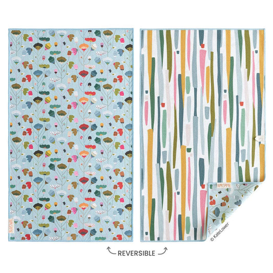 Floral Stems Microfiber Kitchen Towel, Spring Flower Decor