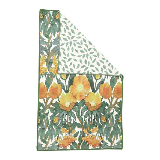 Icelandic Poppies Gold Eco Tea Towel
