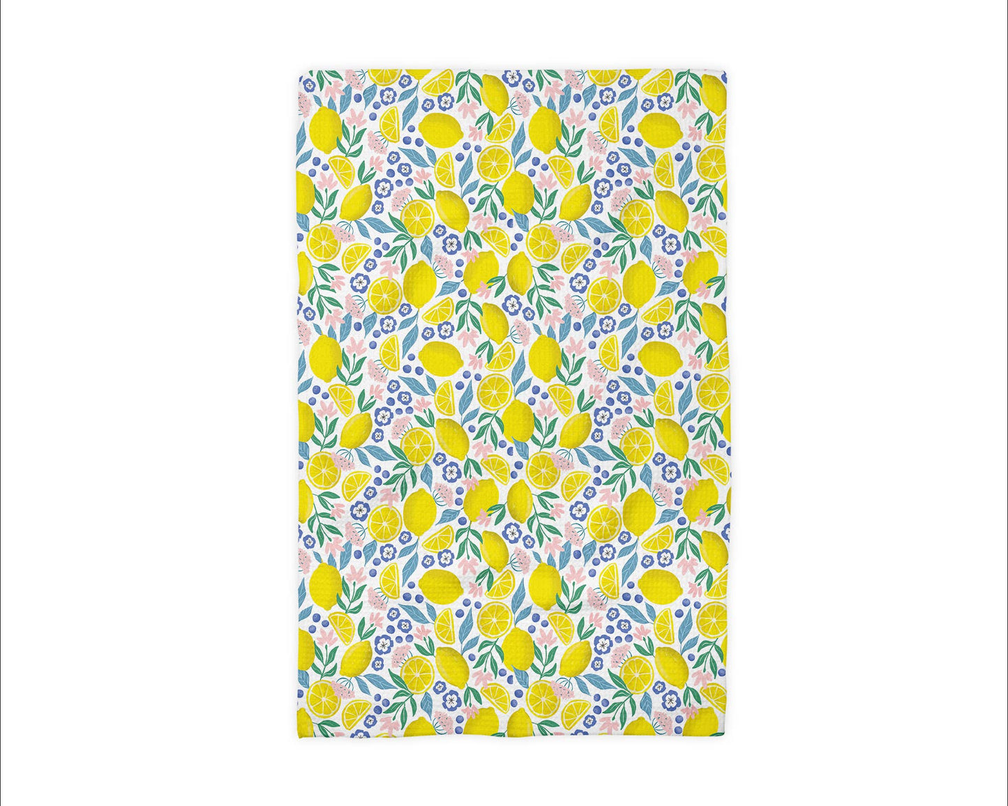 Lemon Berry Citrus Summer Fruit Market Kitchen Towel Waffle