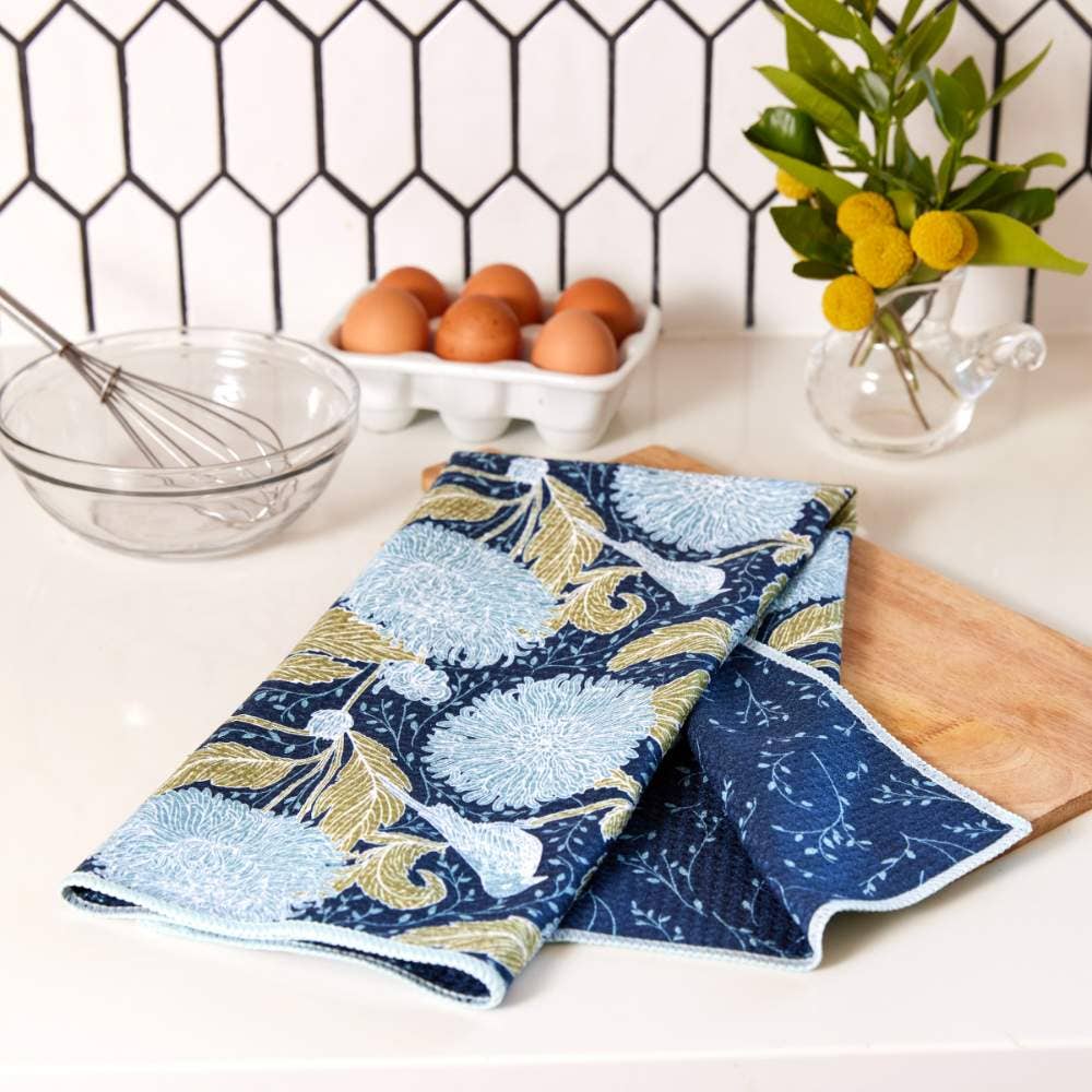 Chrysanthemum Bird Eco Tea Towel