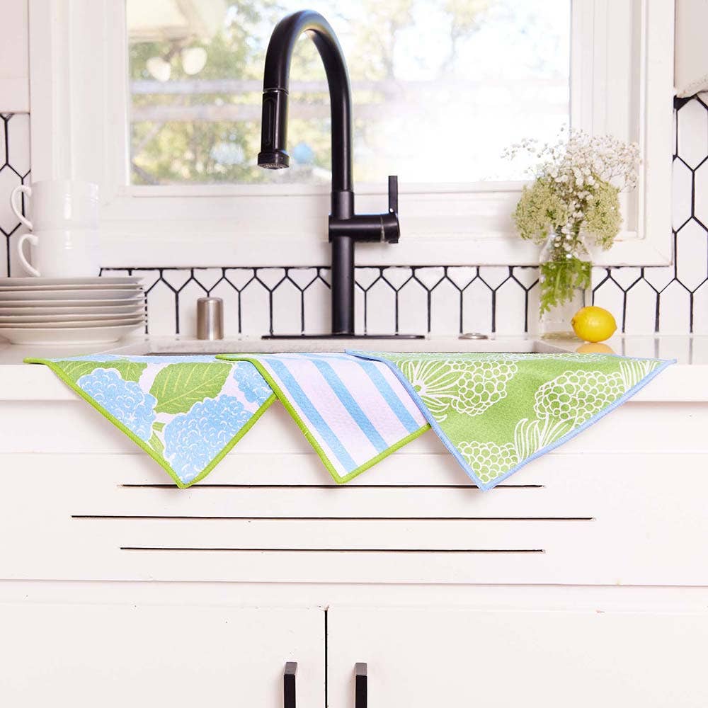 Blue Hydrangea Eco Dish Cloth (Set of 3)