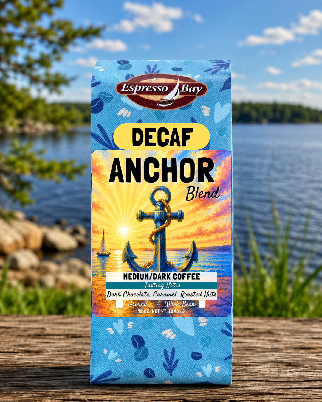 Decaf Anchor Blend [Medium Roast]: Whole Bean / 12 oz.