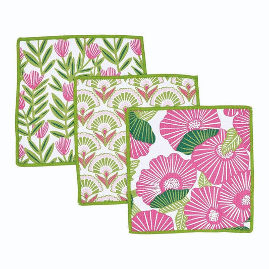 Pink Papaver Eco Dish Cloth (Set of 3)