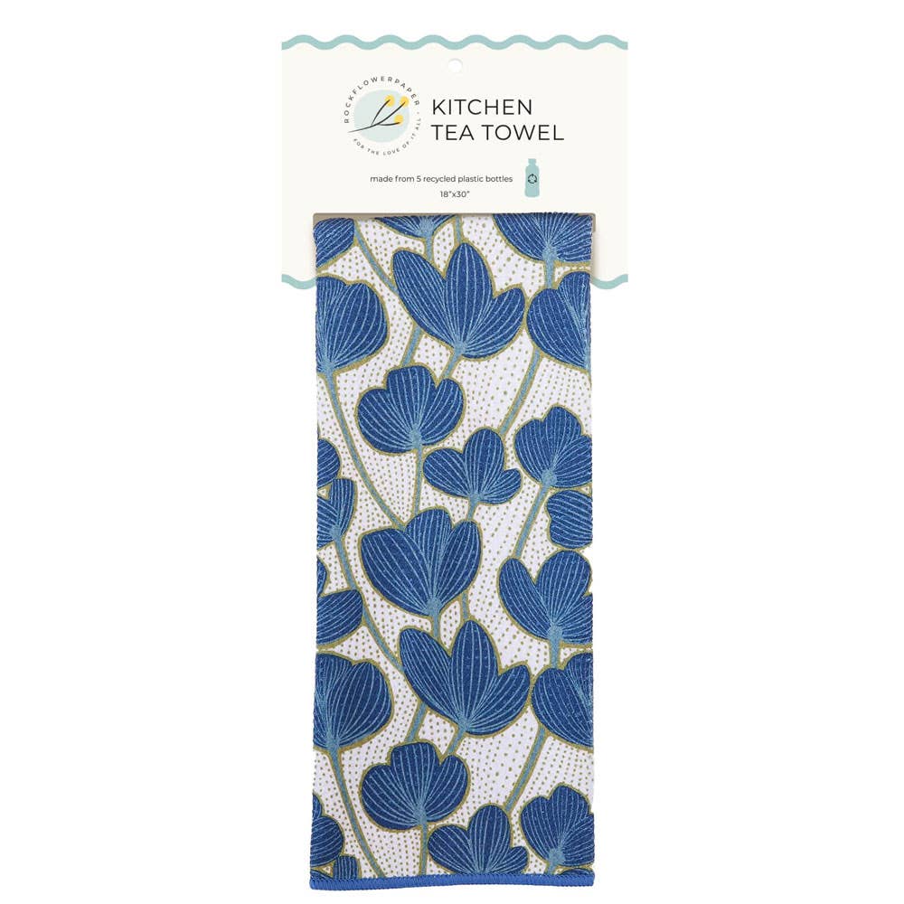 Modern Poppy Eco Kitchen Tea Towel