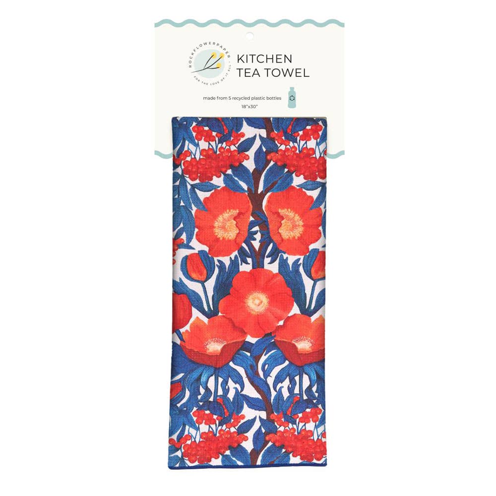 Icelandic Poppies Eco Tea Towel
