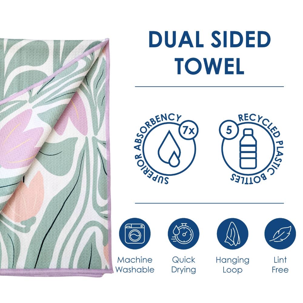 Tulips - Dual Sided Hand Towels - Microfiber Kitchen Towels