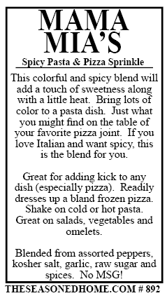 Mama Mia's Spicy Pasta/Pizza Blend